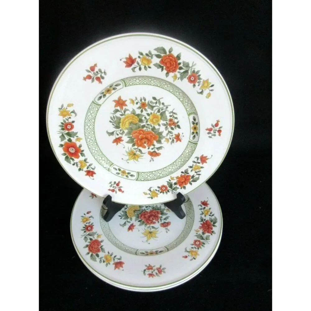 Villeroy‎ & Boch Mettlach Summerday Set of 3 Dinner Plates Orange Yellow Floral